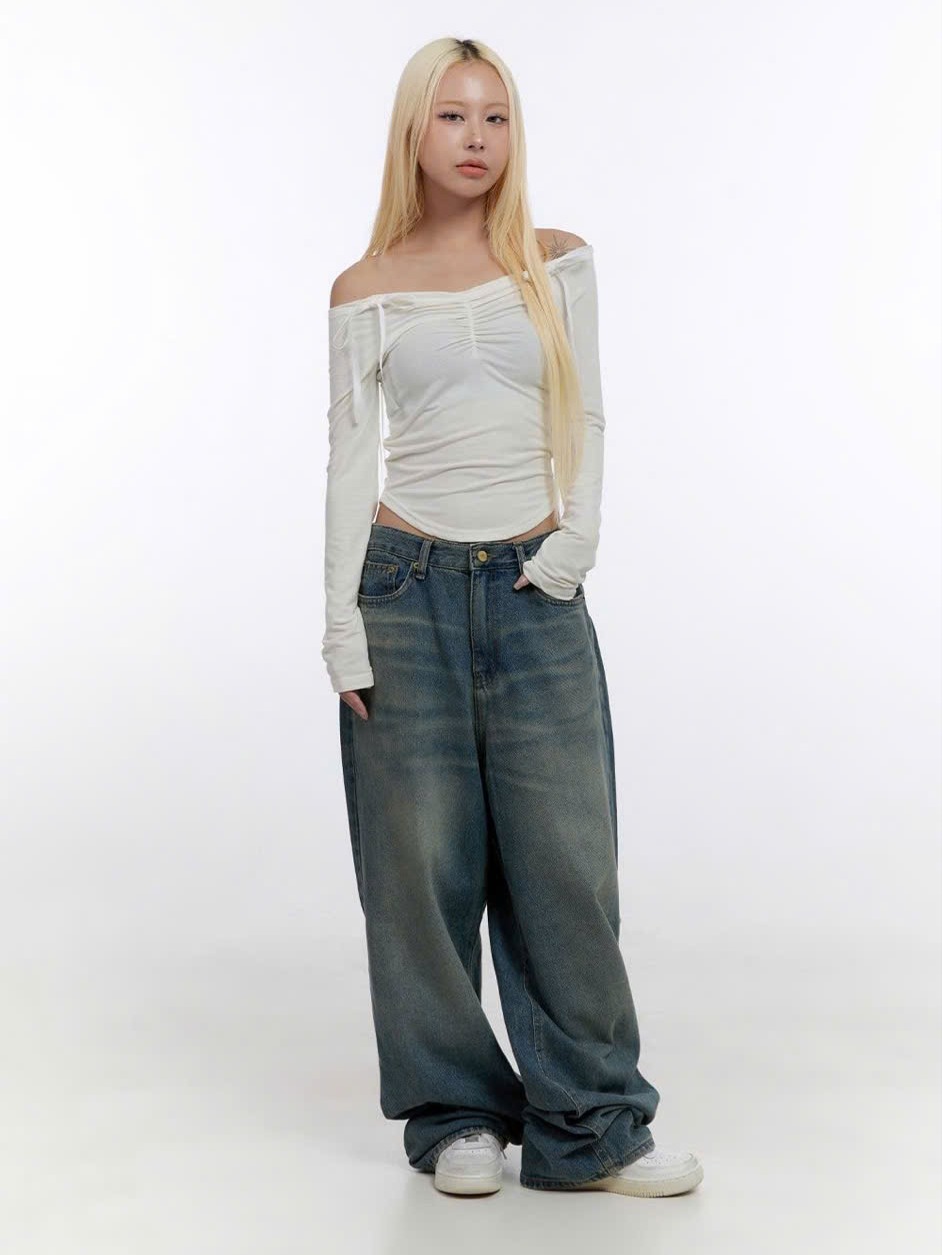 Quần Jean Nữ Baggy Ống Rộng