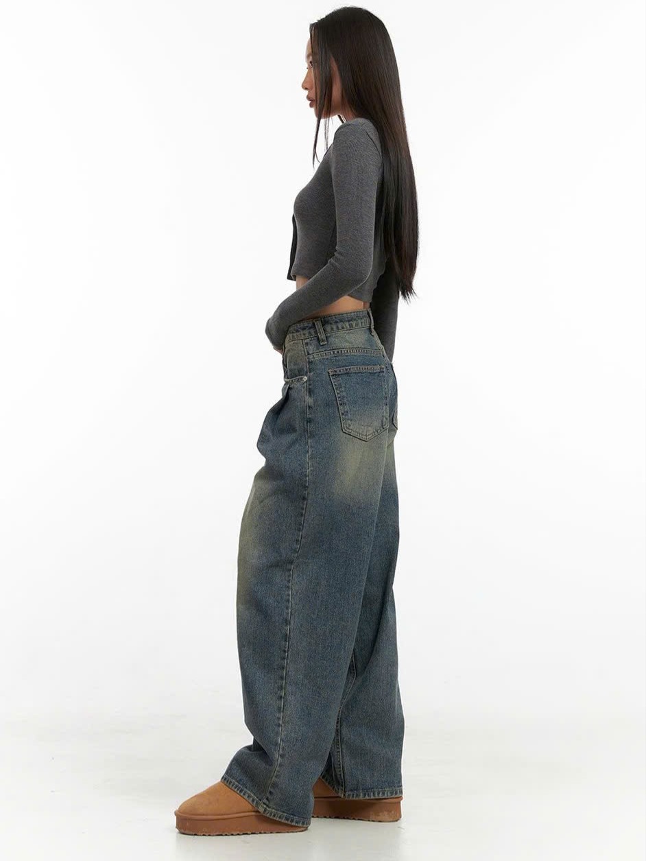 Quần Jean Nữ Baggy Ống Rộng