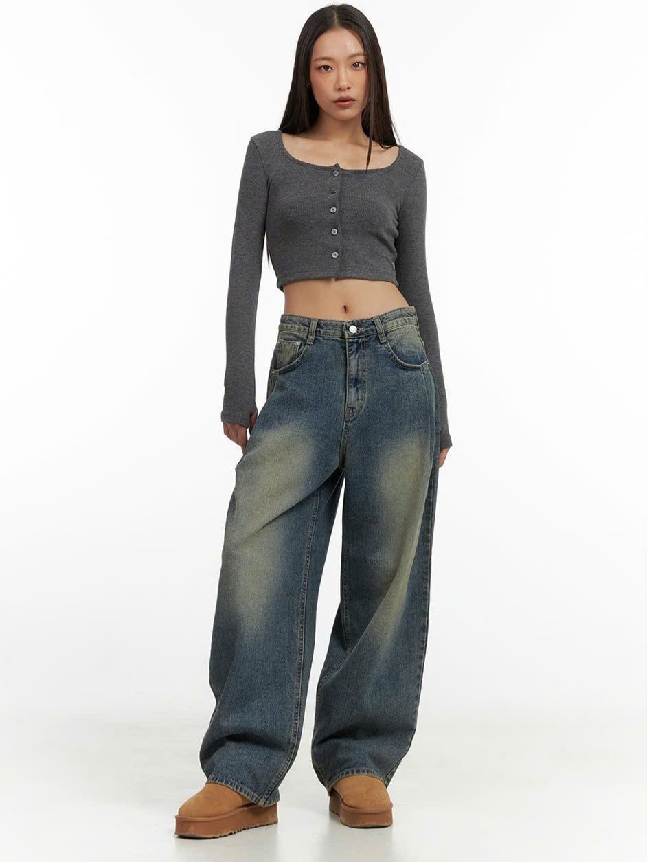 Quần Jean Nữ Baggy Ống Rộng