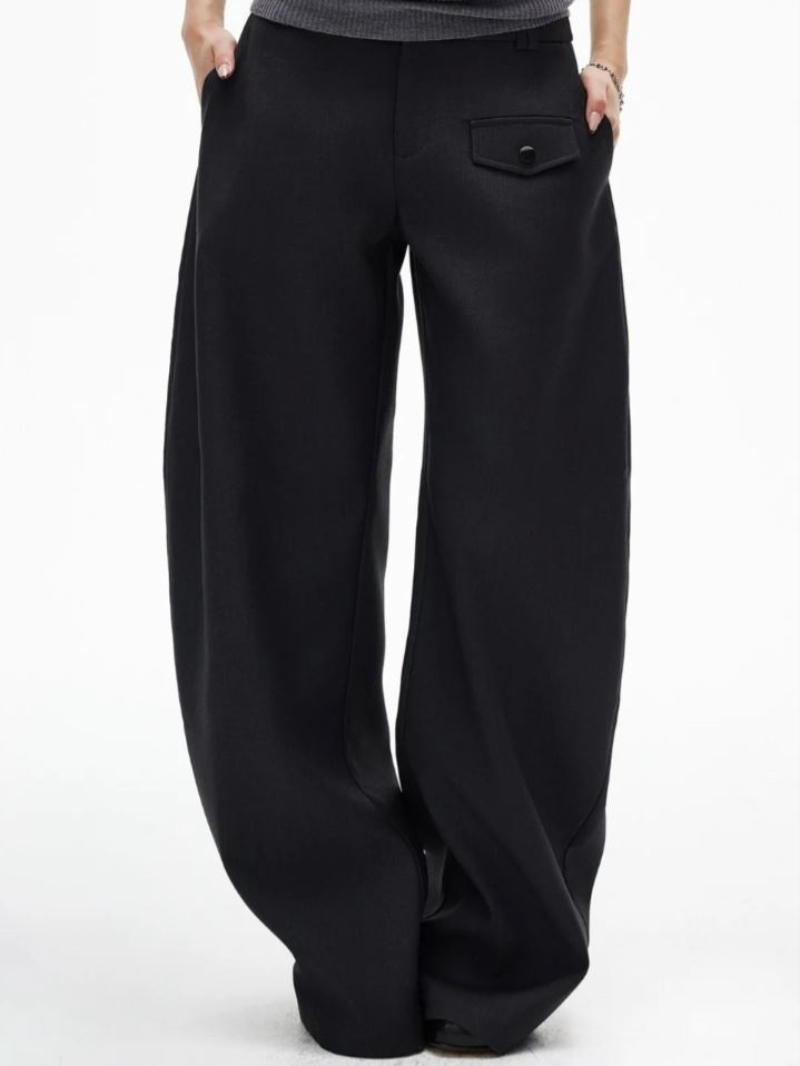 Minimal Curved Tailored Trousers
