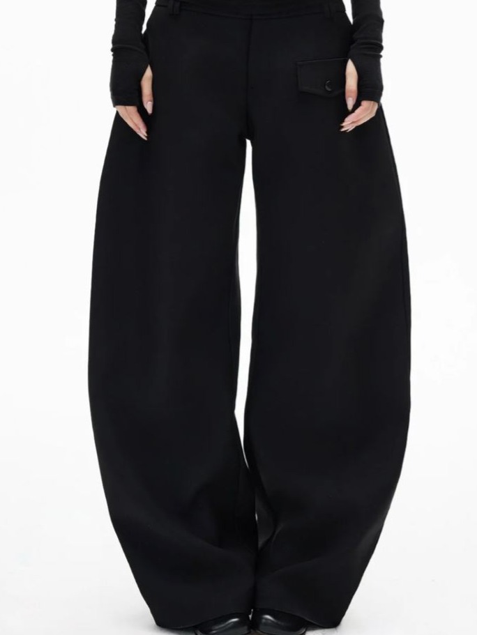 Minimal Curved Tailored Trousers
