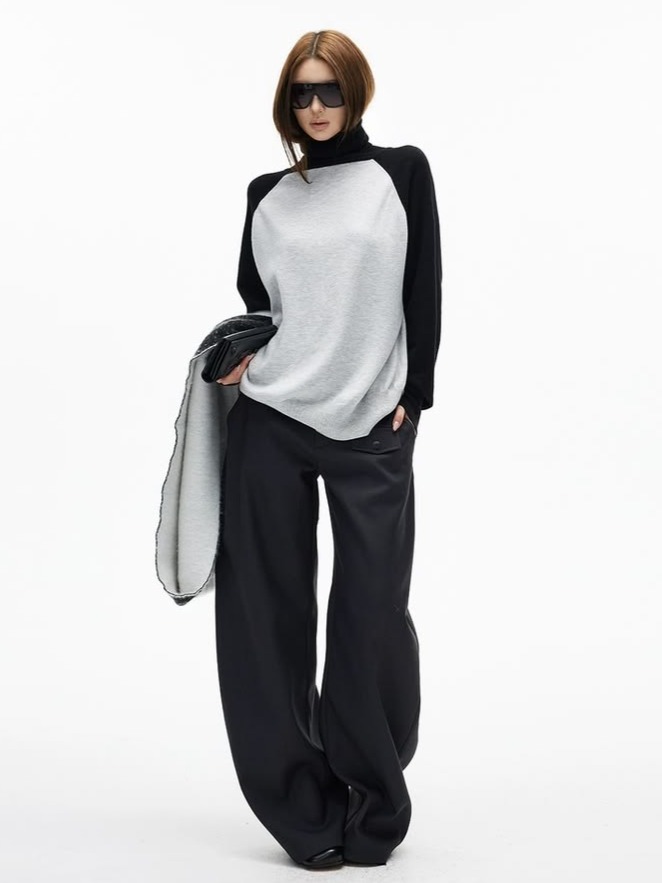 Minimal Curved Tailored Trousers