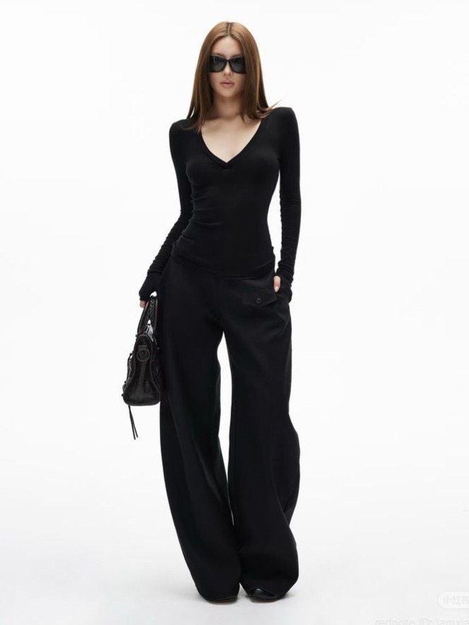 Minimal Curved Tailored Trousers