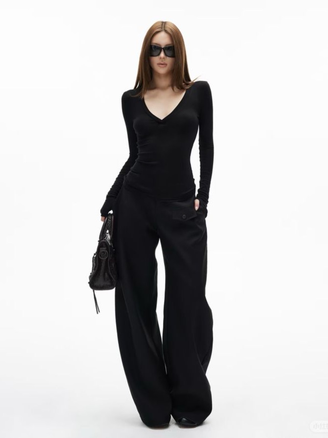 Minimal Curved Tailored Trousers