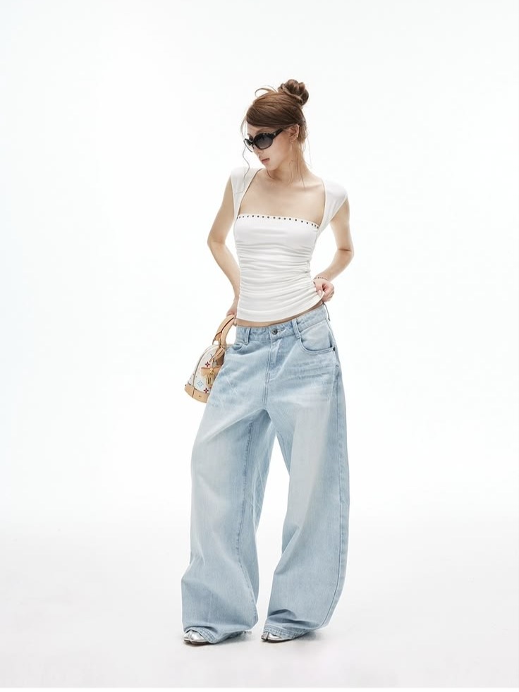 Quần Jean Nữ Culottes Ống Rộng