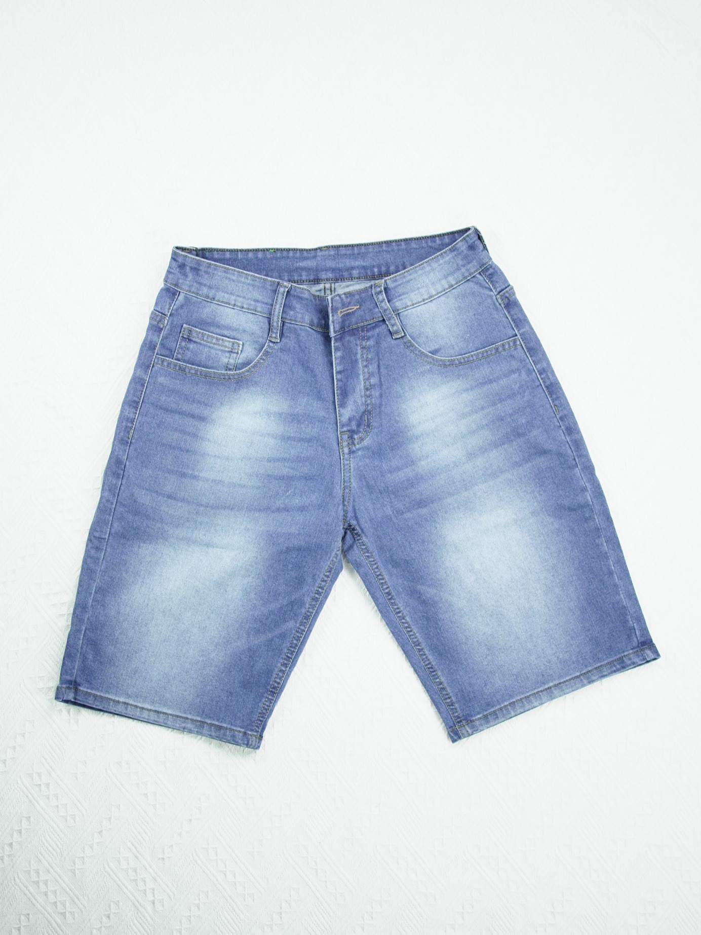 Light Blue Straight Shorts