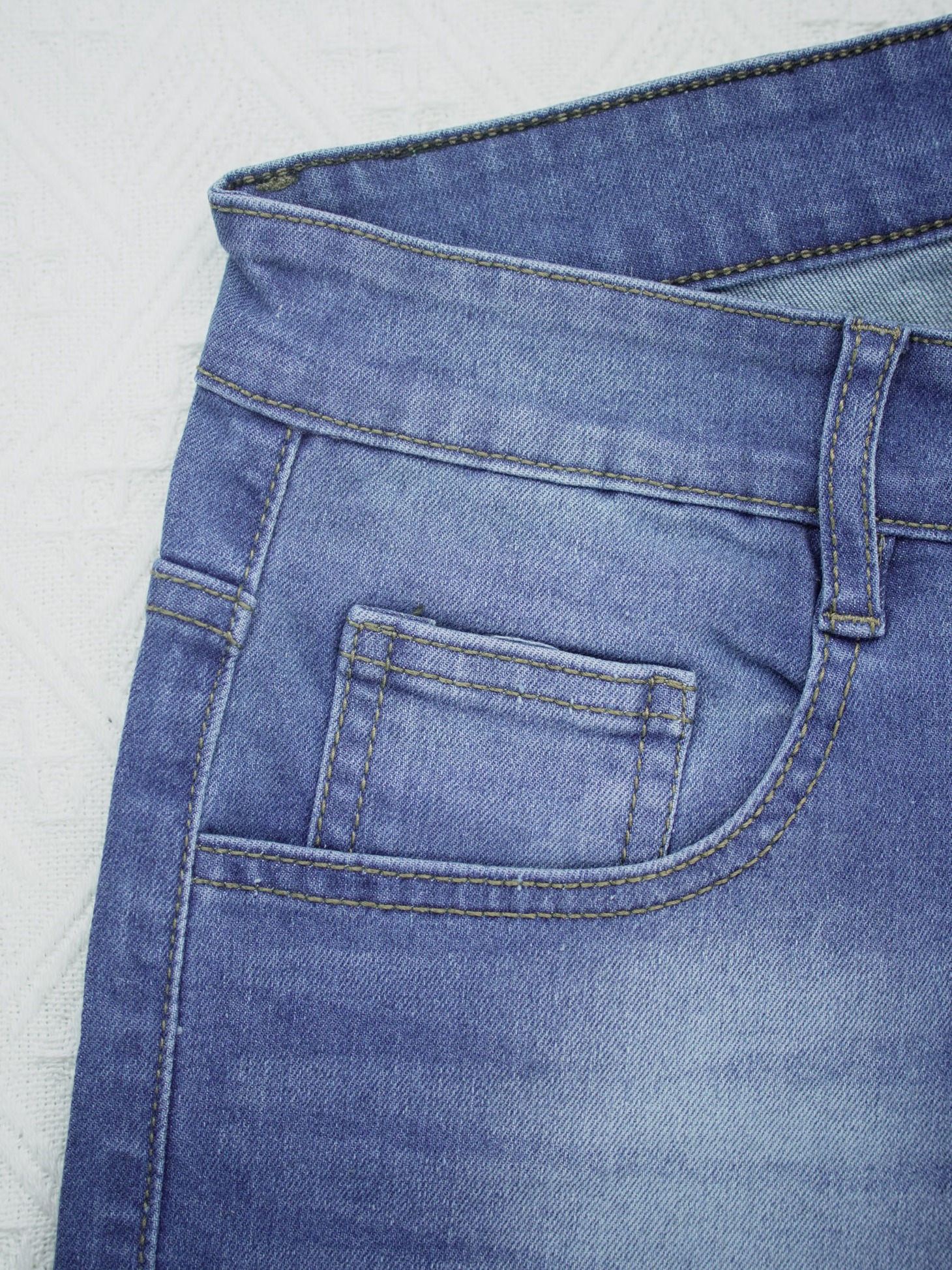 Light Blue Straight Shorts