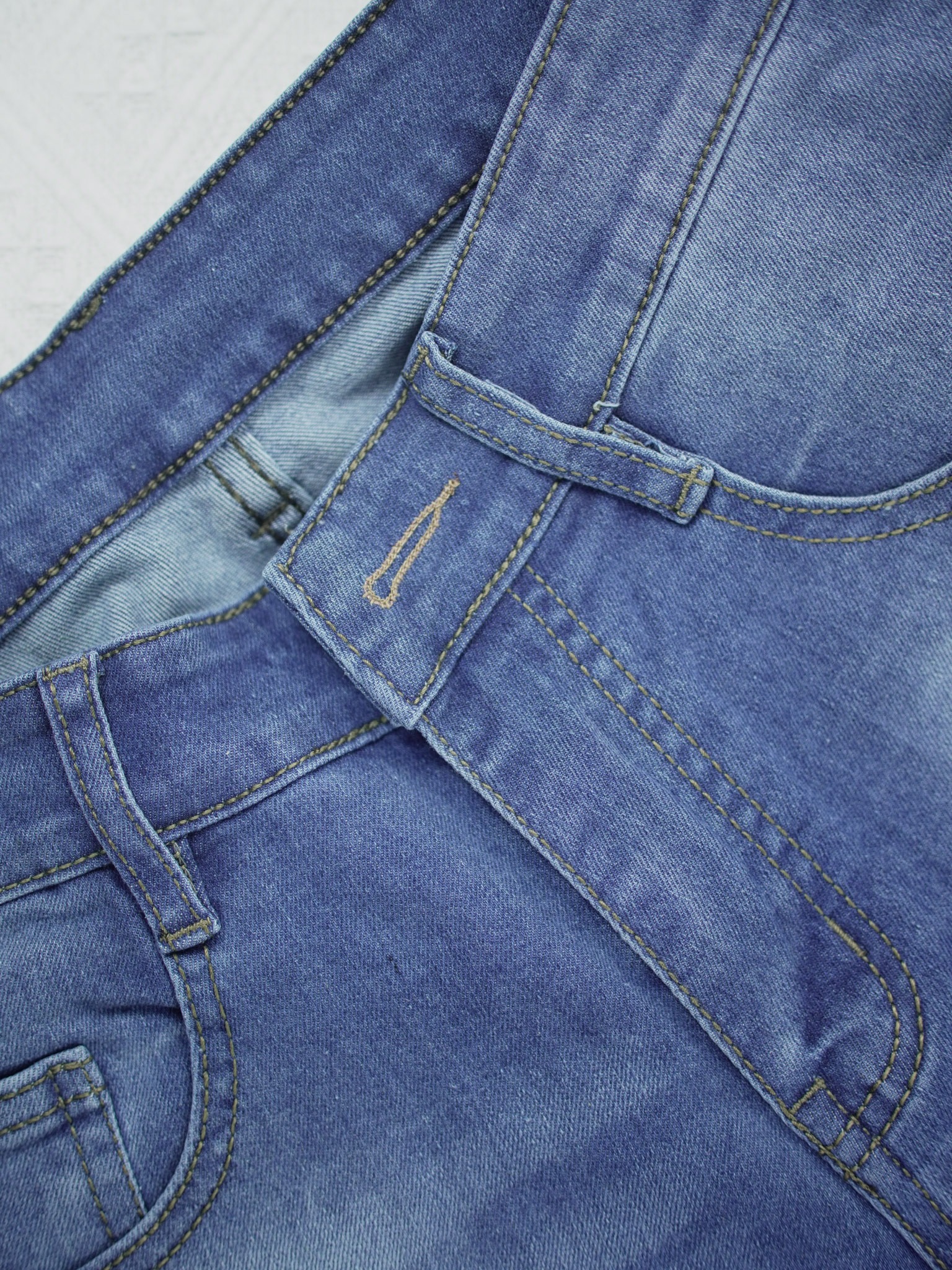 Light Blue Straight Shorts