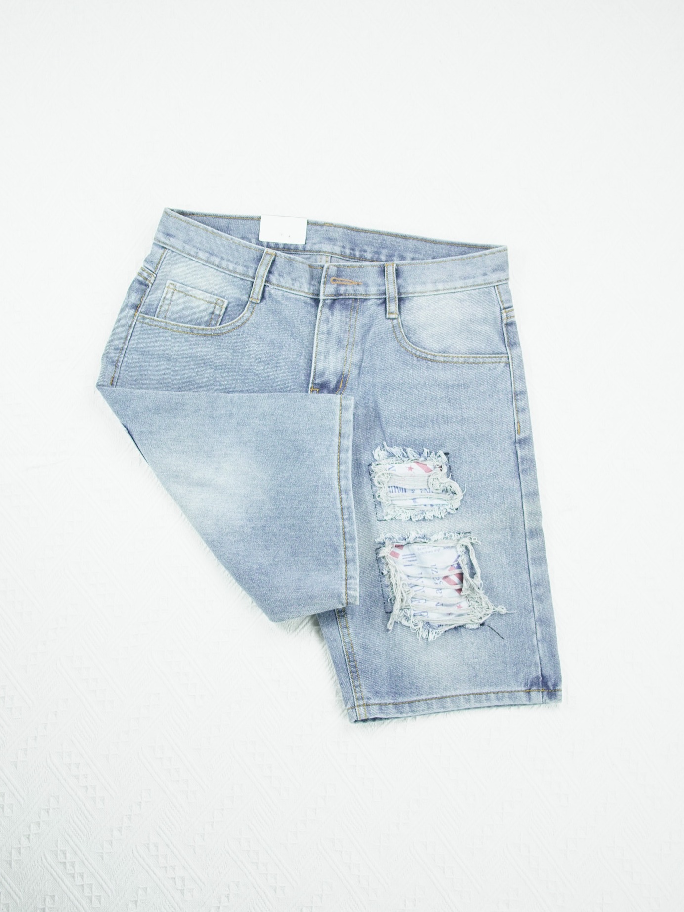 Light Blue Patchwork Jorts