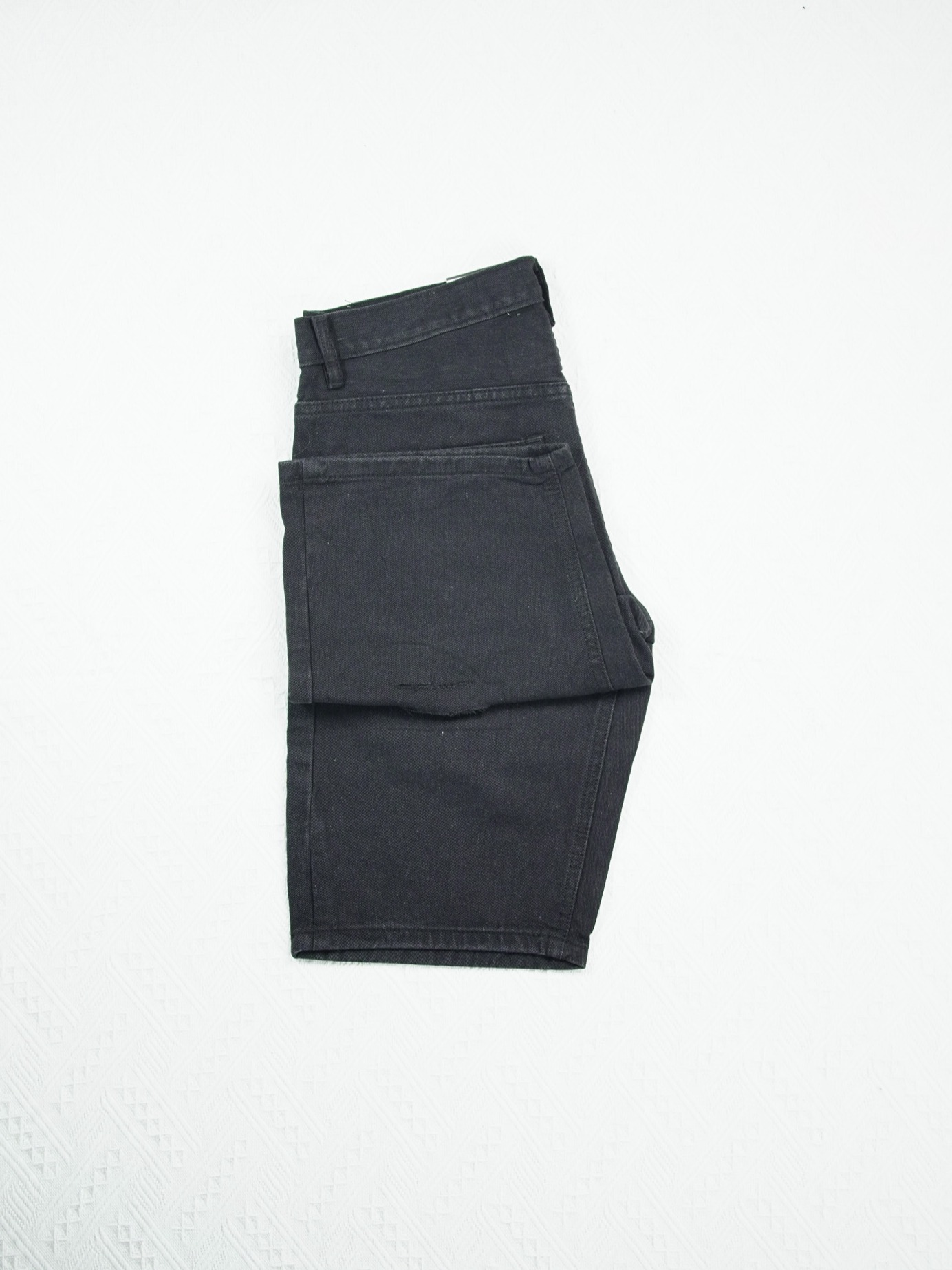 Ripped Black Straight Shorts