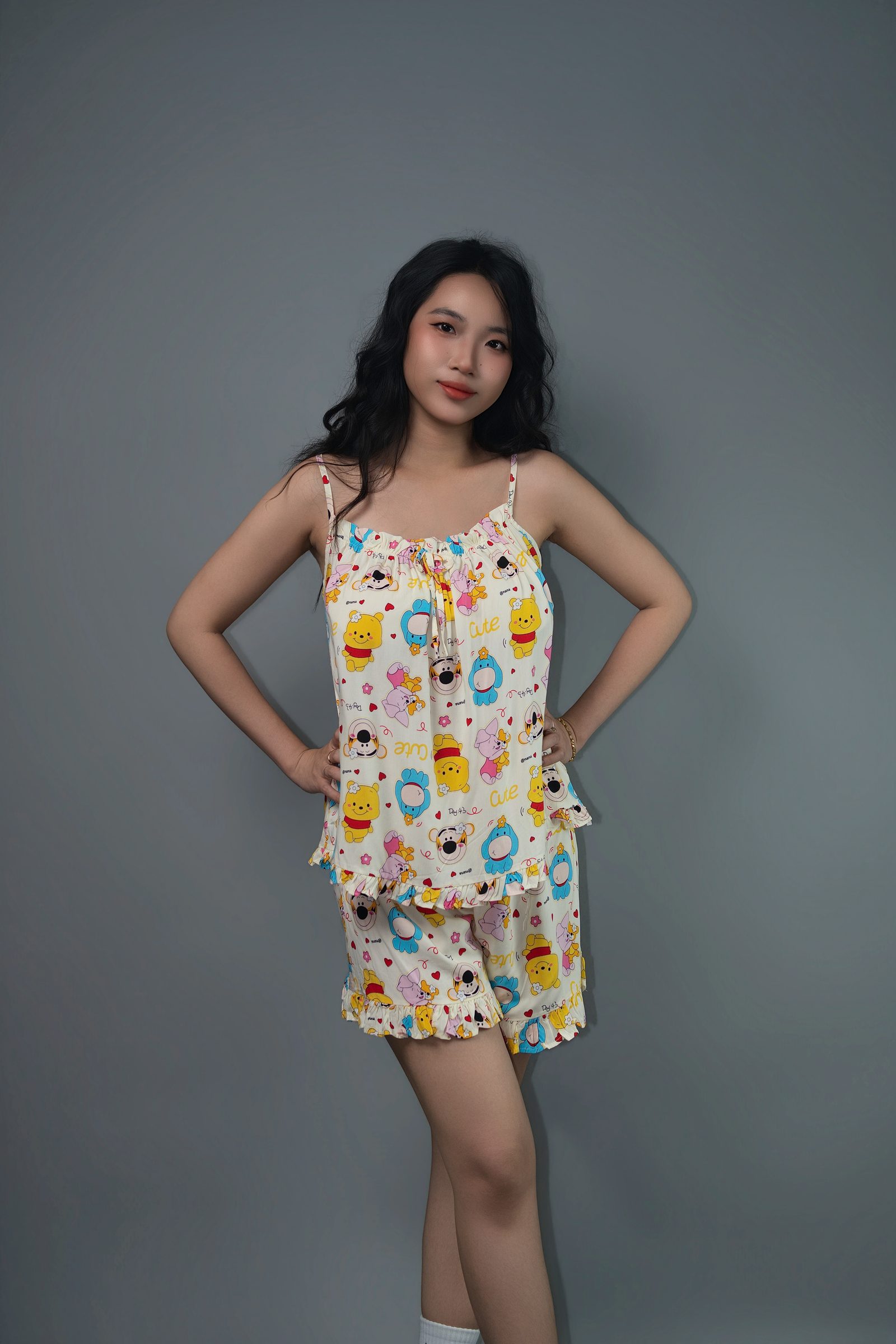 [NHÁP] Đồ Bộ 2 Dây Da Báo Cánh Sen