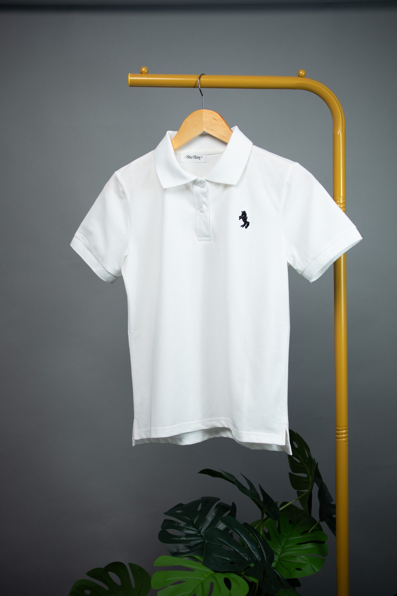 Áo Polo Trắng Thêu Logo Ngựa